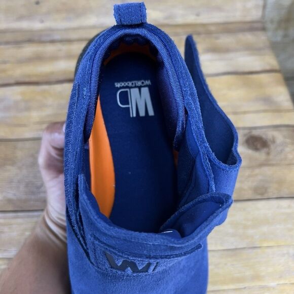 WORLD BOOTS Sz 11 Mens Chukka Moccasin Boots 100% Leather Suede Blue - Picture 14 of 16